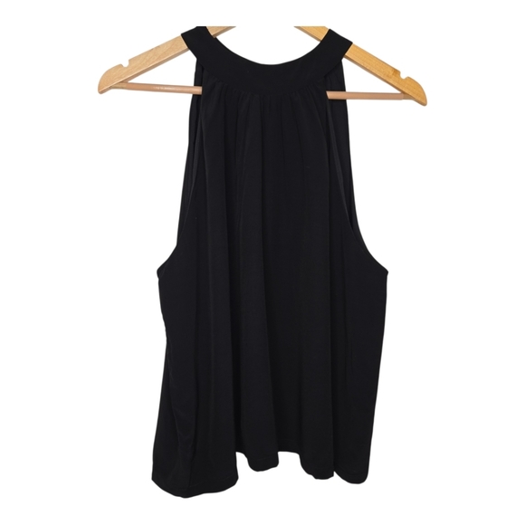 Emerson Fry Womens Black Grecian Neckline Pandora Top Size Large